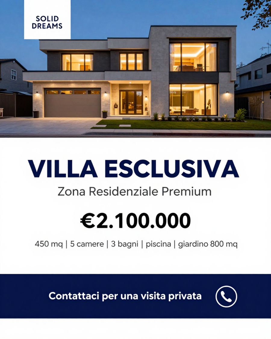 Solid Dreams — volantino immobiliare